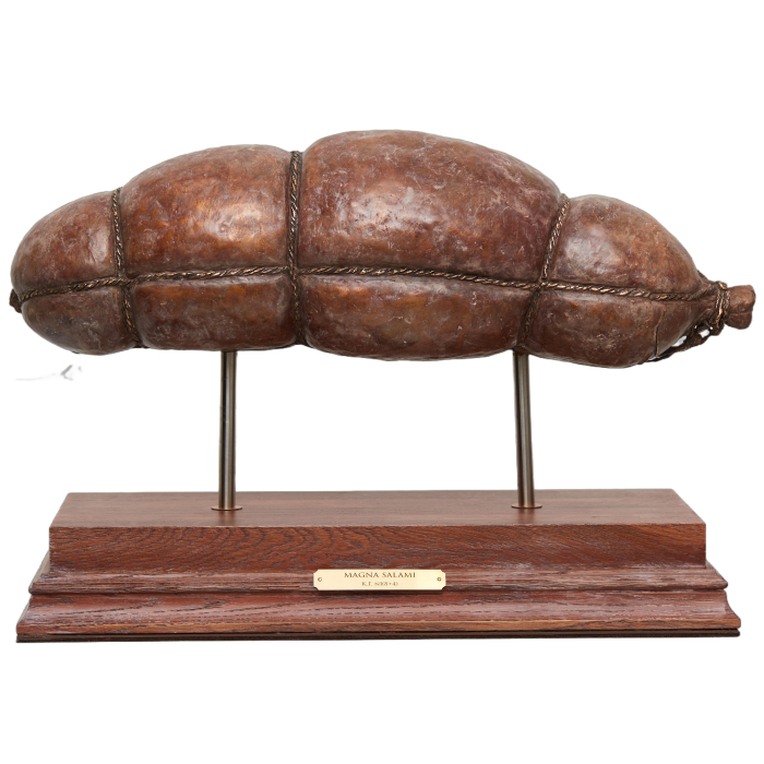 Bronze sculpture "Magna salami" big salami